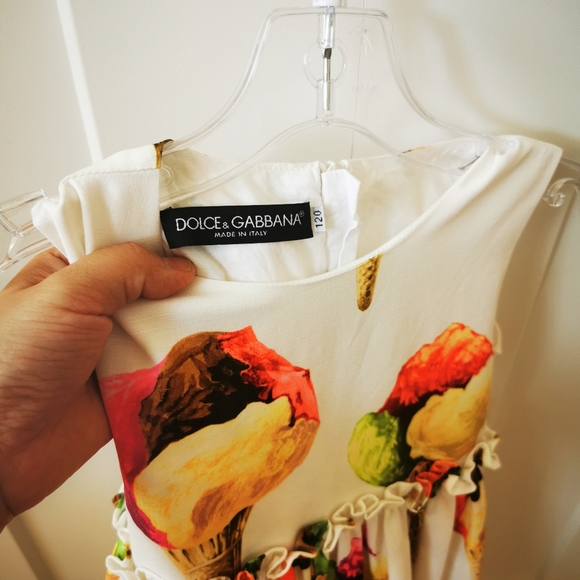 Dolce & Gabbana ice cream print girl's dress, - Picture 3 of 4